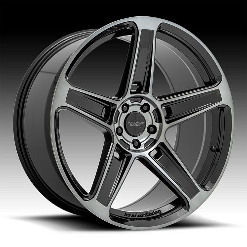 American Racing AR936 Hellion Machined Black Gray Tint Custom Wheels 1